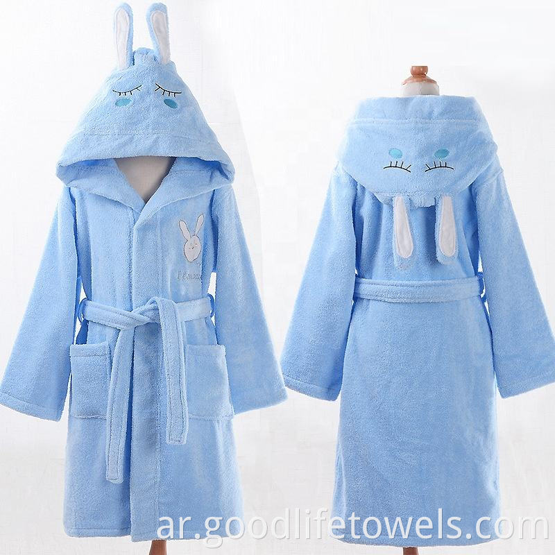 Cartoon Design 100 Cotton Terry Kids Bathrobe